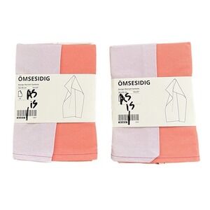 IKEA OMSESIDIG Pink & Lilac Tea Towels (2 Sets of 2)